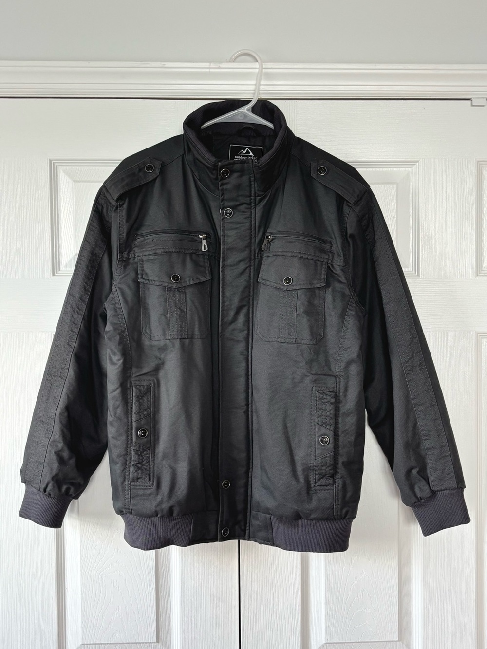 Unisex Black Bomber-Style Field Jacket